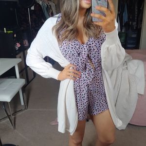 Purple leopard romper